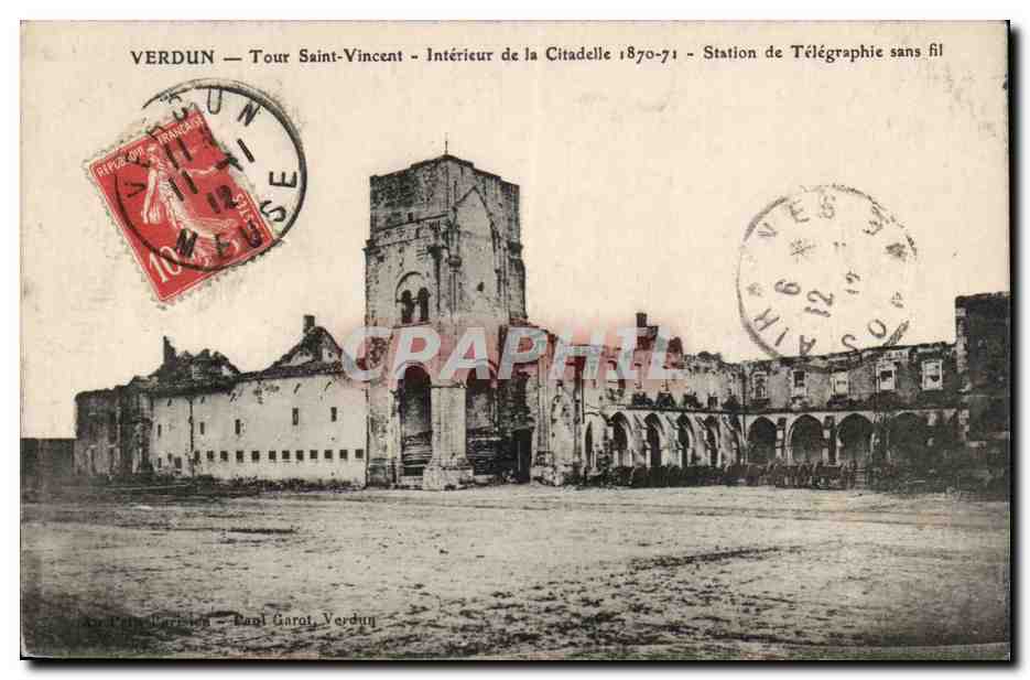 Verdun — Tour Saint-Vincent — Innenansicht der Citadel 1870-71 — Funktelegrafenstation