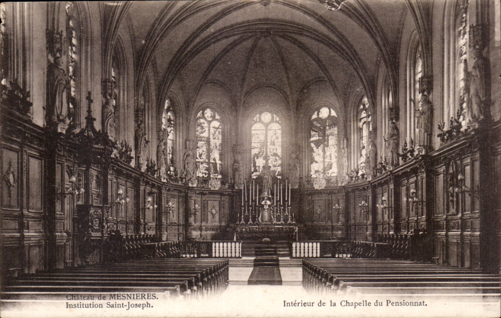 Chateau de Mesnieres CPA Institution Saint Joseph Interieur de la chapelle du pensionnat