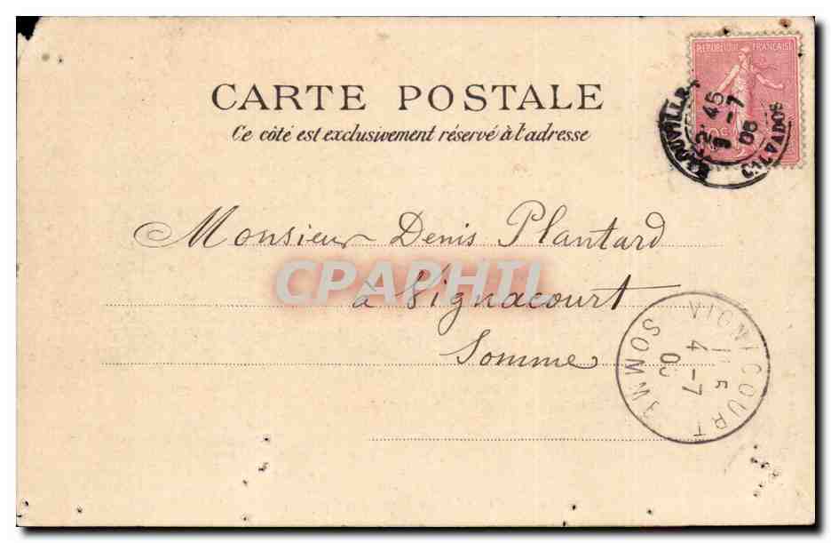 Trouville CPA Hotel beau sejour — Verso