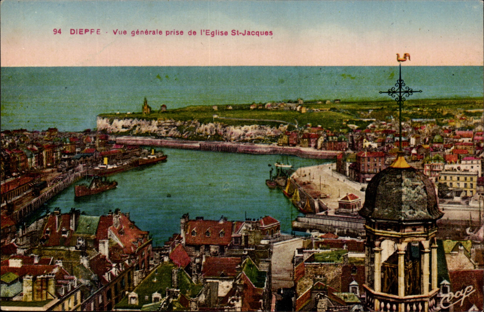 Dieppe CPA Vue generale prise de l'eglise Saint Jacques