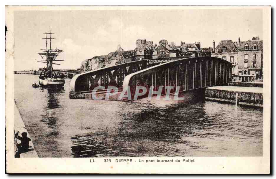 Dieppe CPA Le pont tournant du Pollet
