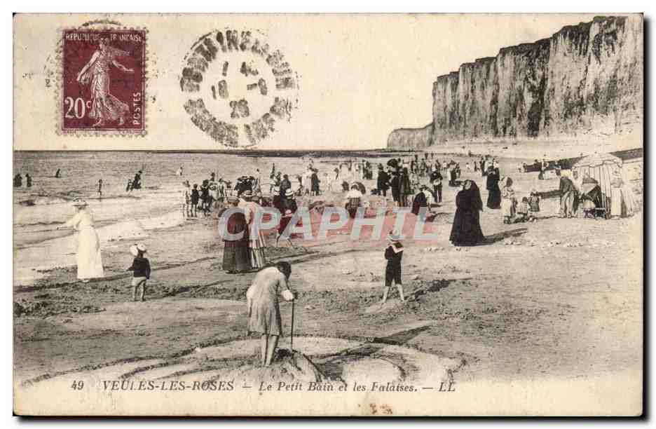 Veules les Roses - Le Petit Bain et les Falaises - CPA 