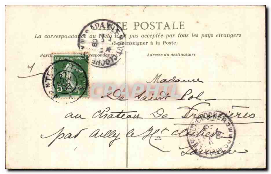 Nantes - La Prefecture - CPA  — Verso