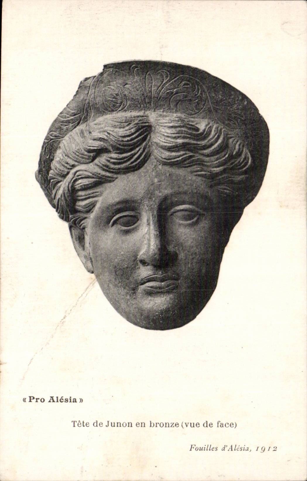 Pro Alesia - Tete de Juno en Bronze - sculpture - arts- Femme - CPA 