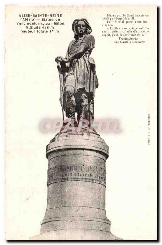 Alise-Sainte-Reine — Statue de Vercingétorix par Millet — éditeur Herteléon, édit. à Alise