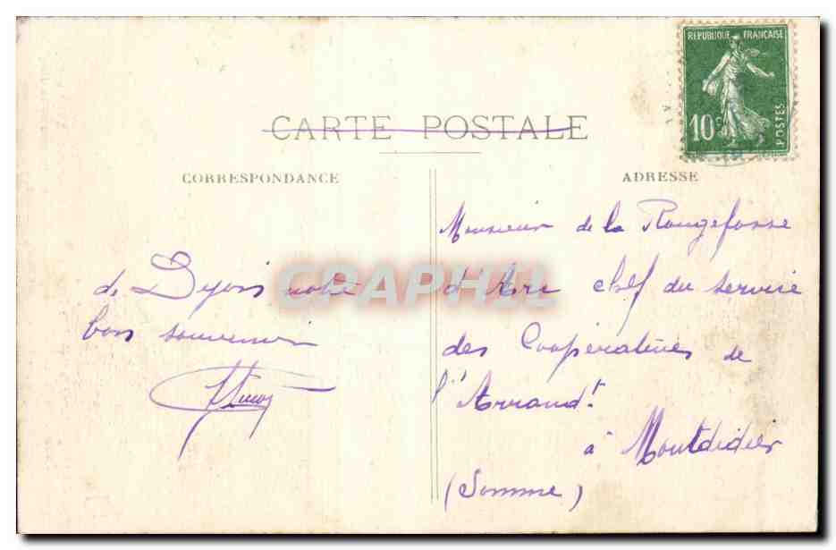 Dijon - Portail de l'Hotel de Vogue - CPA  — Verso