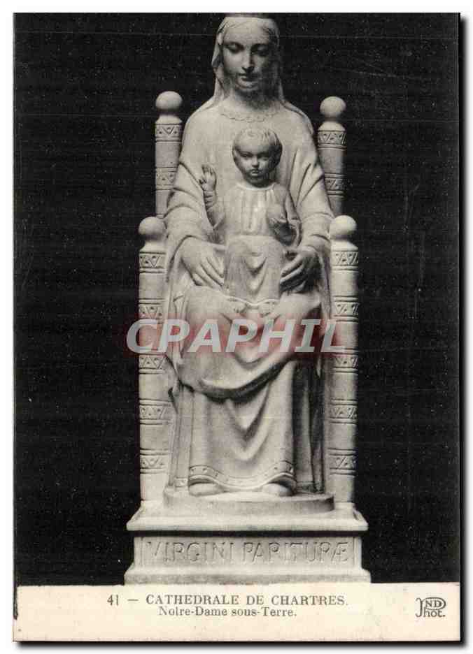 Chartres CPA CAthedrale Notre Dame sous terre