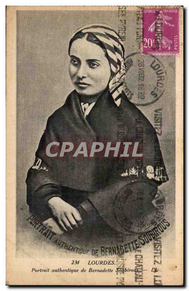 Lourdes CPA Portrait authentique de Bernadette soubirous