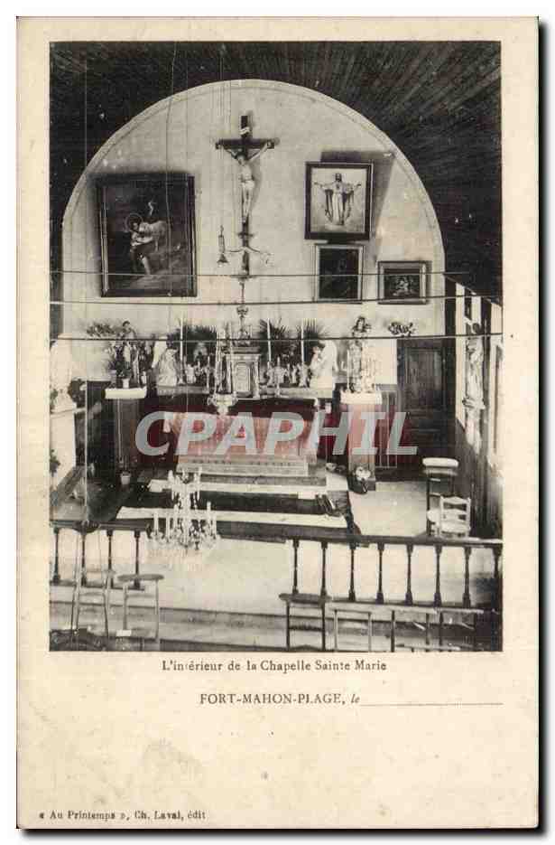 CPA Fort Mahon plage L'interieur de la chapelle Saint Marie