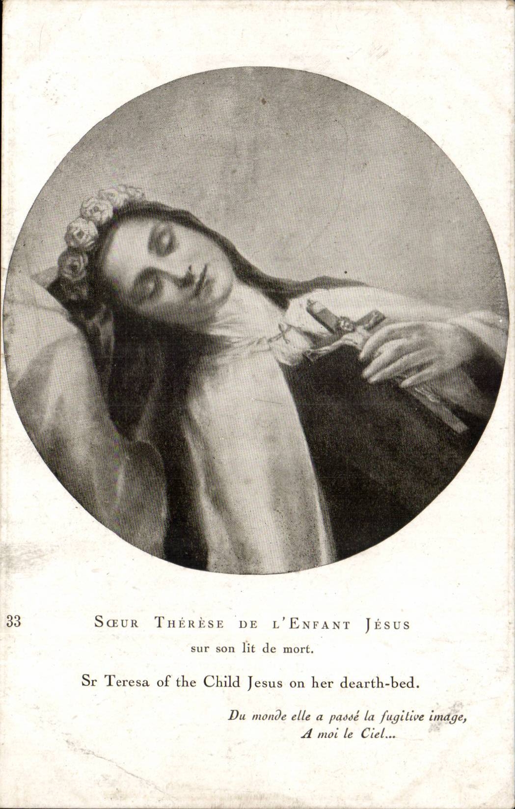 CPA Therese de l'enfant Jesus sur son lit de mort