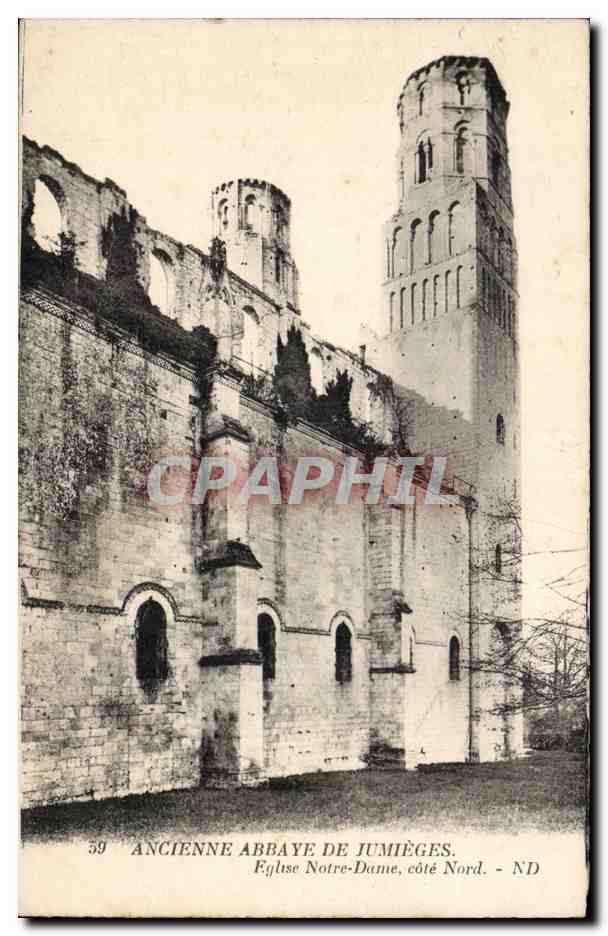Ancienne Abbaye de Jumièges — Église Notre-Dame, côté Nord — ND