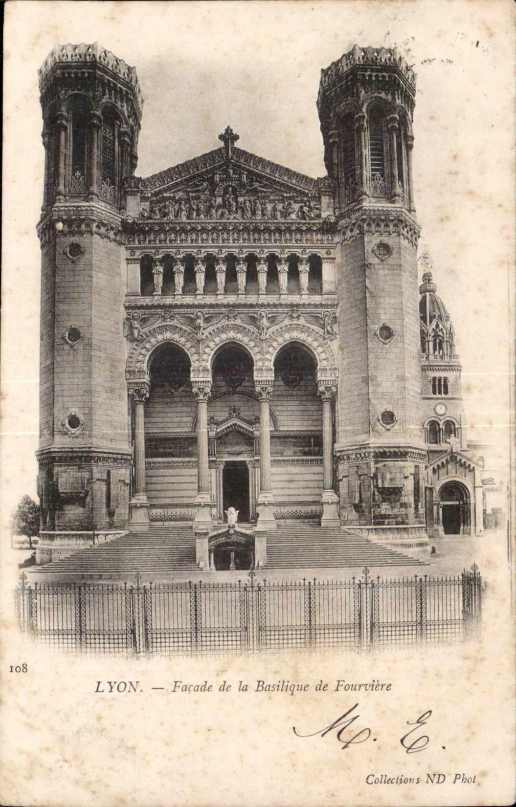 Lyon - Facade de la Basilique de Fourviere - CPA 