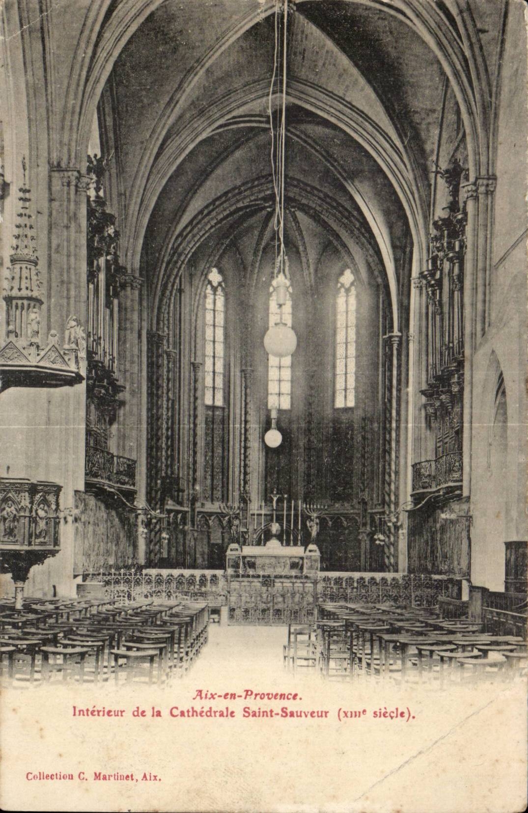 Innenansicht der Kathedrale Saint-Sauveur — Aix-en-Provence (13. Jahrhundert) — Sammlung C. Martinet, Aix