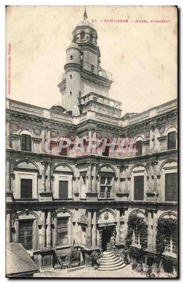 Toulouse - Hôtel d'Assézat — vue de la cour et de la tour — Phototypie Toulouse