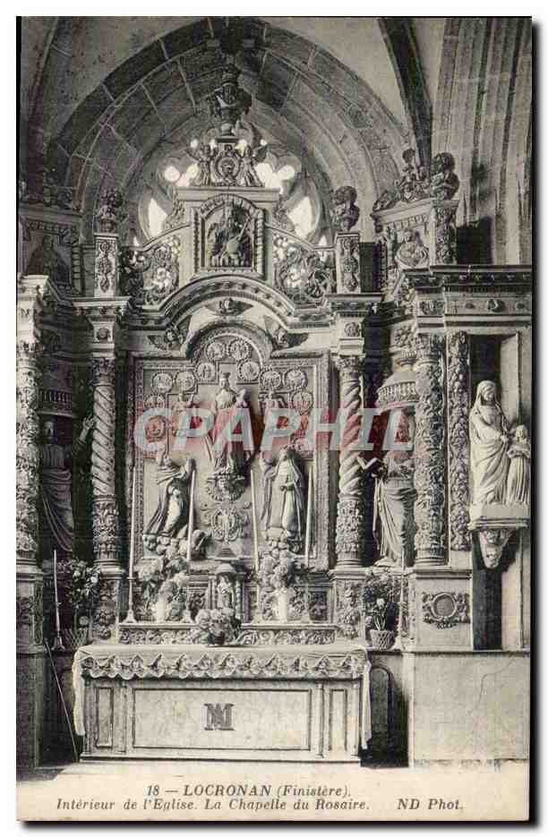 CPA Locronan Interieur de l'eglise La chapelle du rosaire