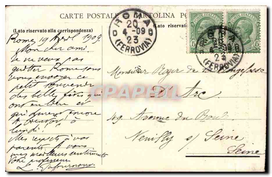 CPA Souvenir de la beatification de Jeanne d'arc 18 avril 1909  — Rückseite