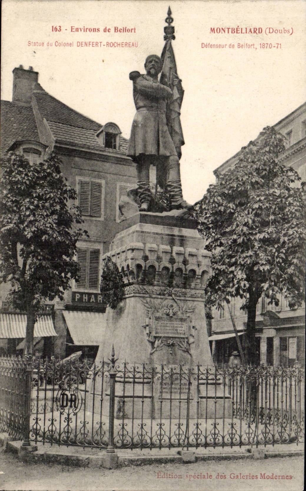 CPA Environs de Belfort Montbeliard Statue du colonel Denfert Rochereau defenseur de Belfort