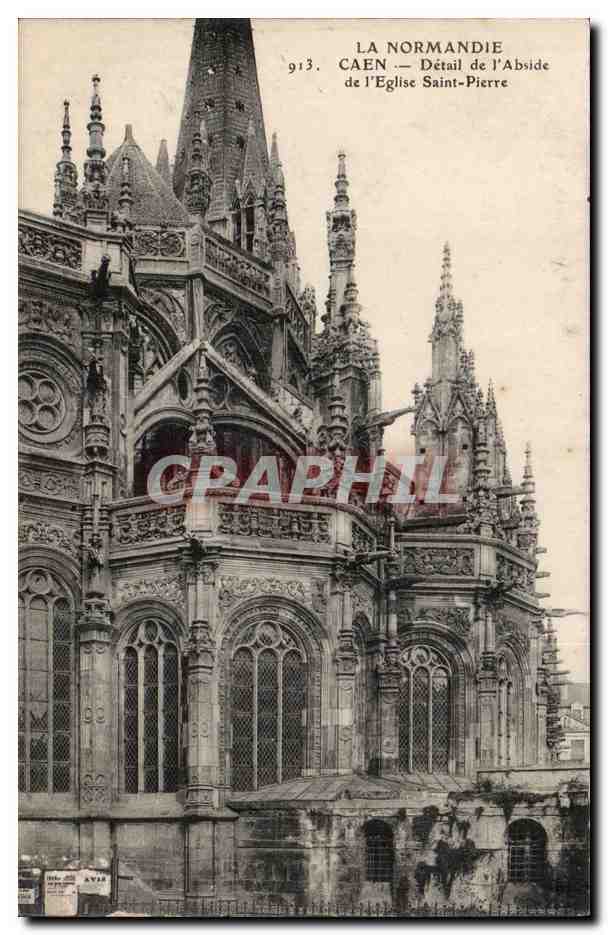 CPA Caen Detail de l'abside de l'eglise St Pierre 