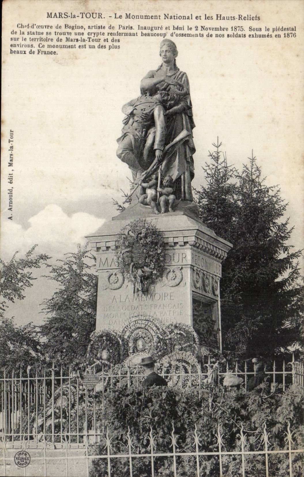 MARS-la-TOUR — Le Monument National et les Hauts-Reliefs — A. Arnould, édit. Mars-la-Tour