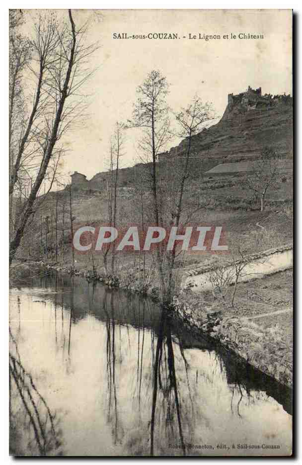CPA Sail sous Couzan Le lignon et le chateau