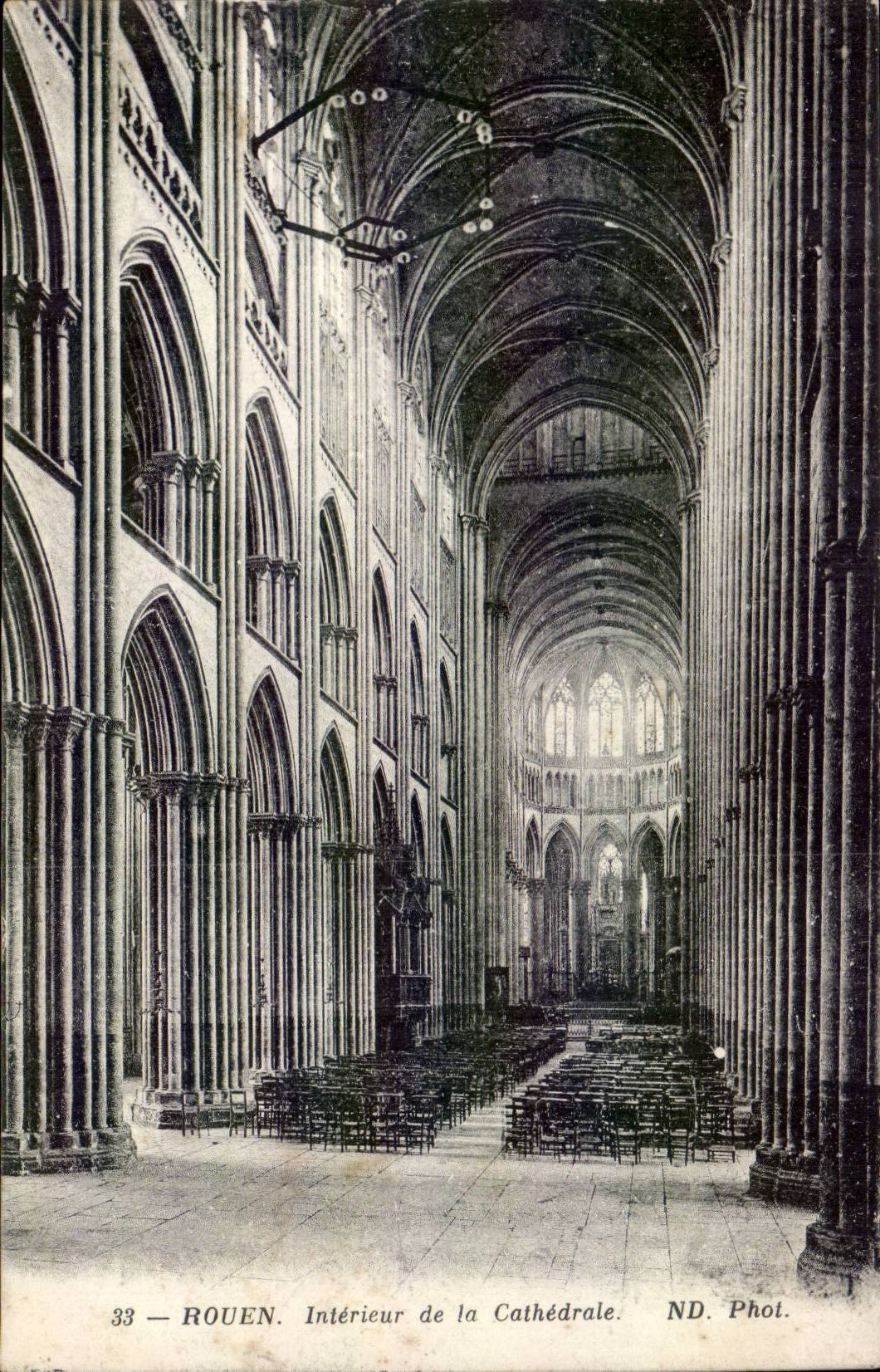 CPA Rouen Cathedrale Interieur
