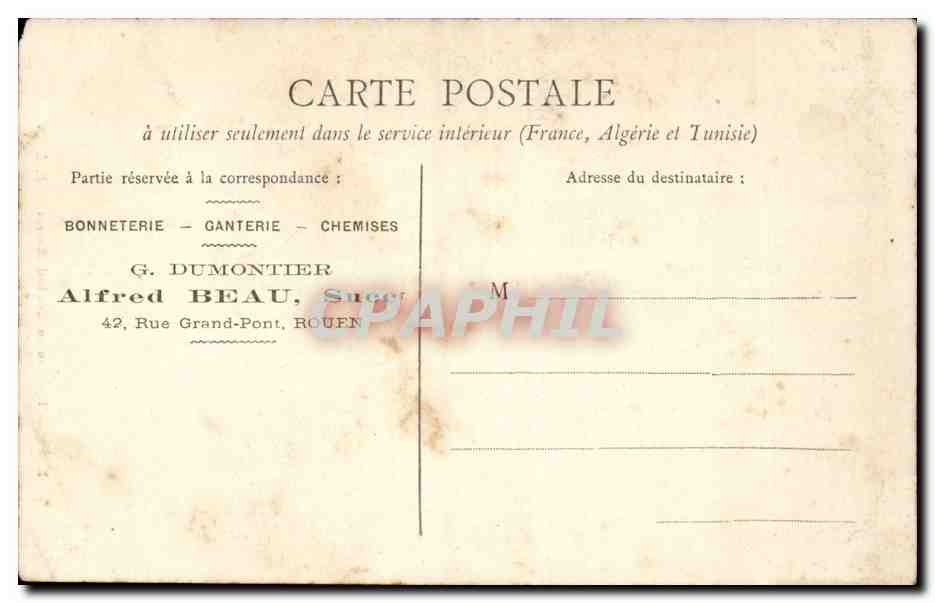CPA Rouen Tombeau du cardinal Sourten — Verso