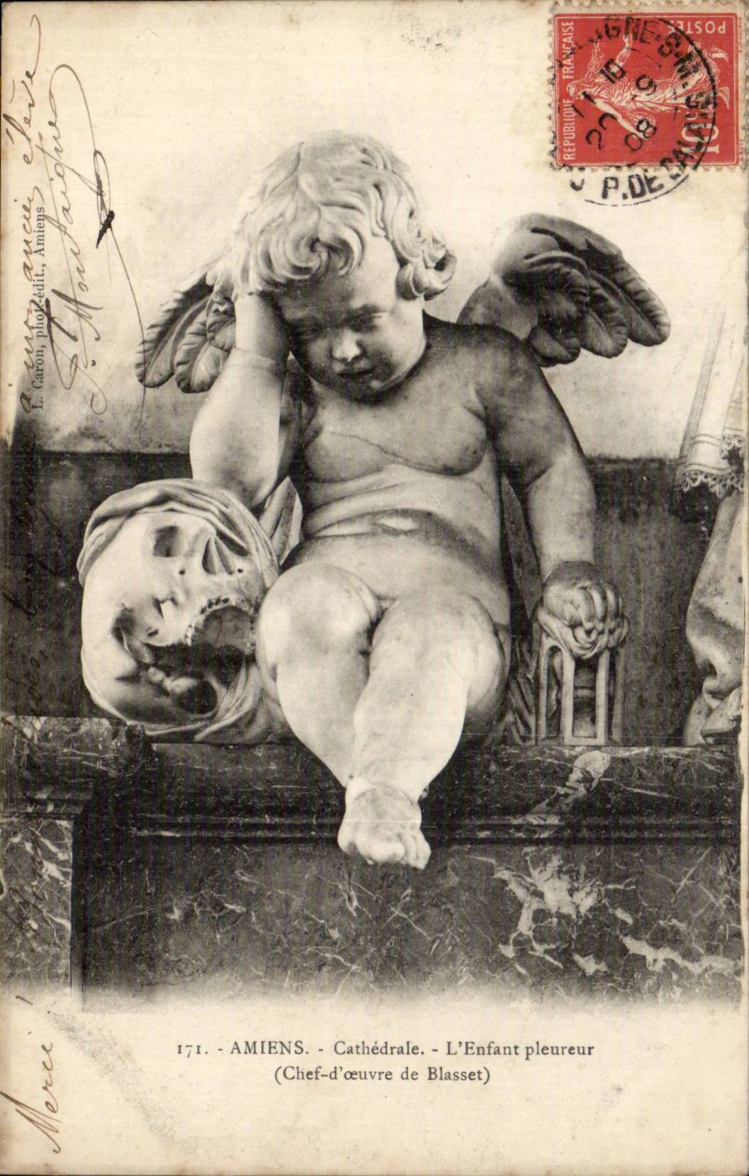 CPA Amiens Cathedrale L'enfant pleureur Blasset Ange Angel