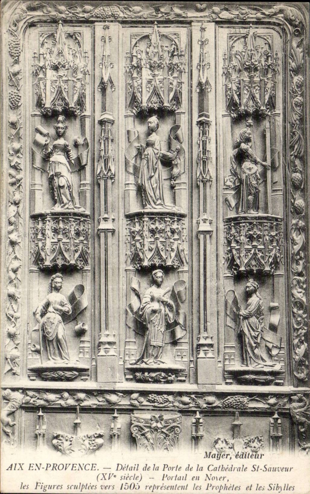 Aix-en-Provence — Detail der Pforte der Kathedrale St-Sauveur (15. Jahrhundert) — Mayer, Verlag
