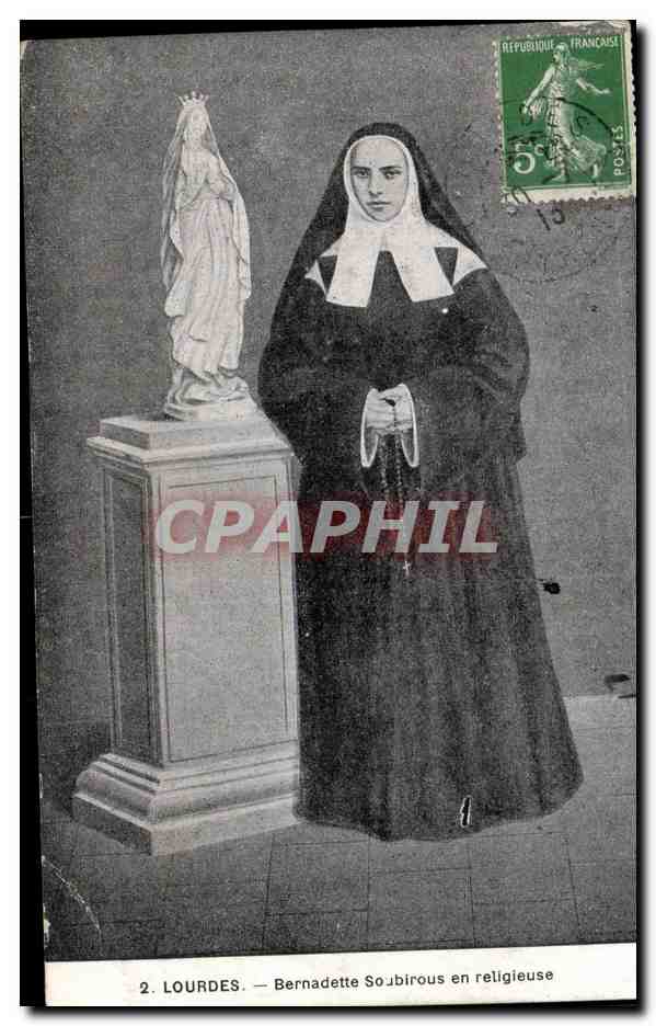 Lourdes - Bernadette en religeuse - CPA 