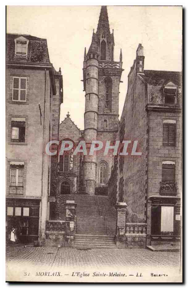 Morlaix CPA L'eglsie Sainte Melaine