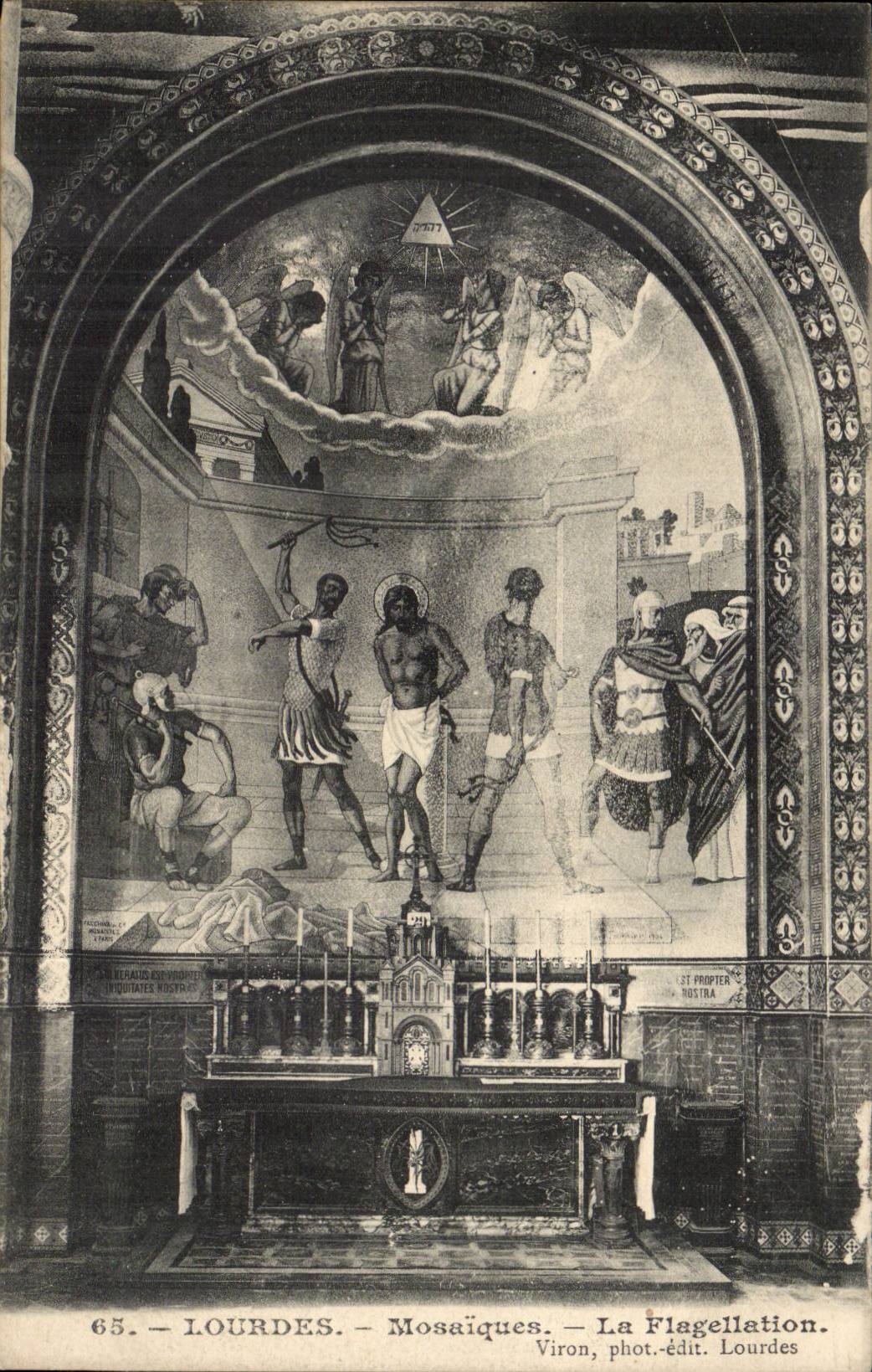 Lourdes CPA Mosaiques La flagellation