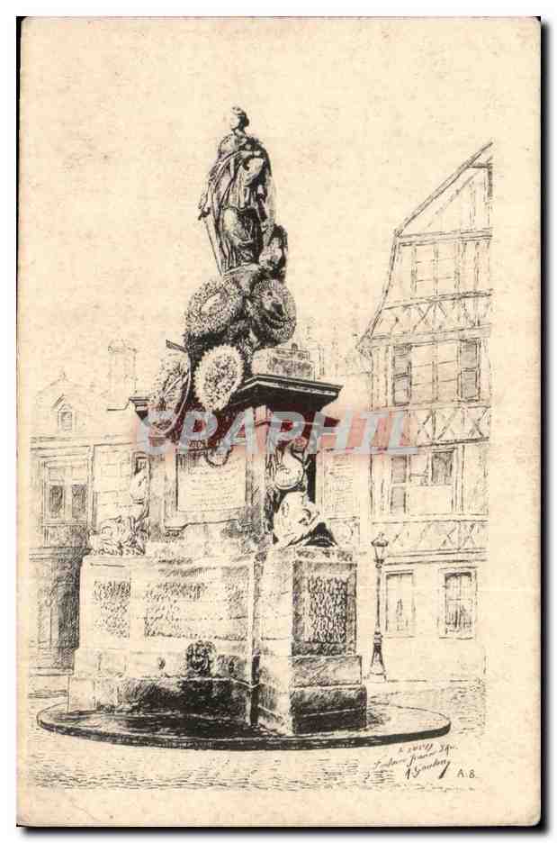 Fontaine de la Place de la République — Strasbourg — gravure de J. Baudry, n° A.8