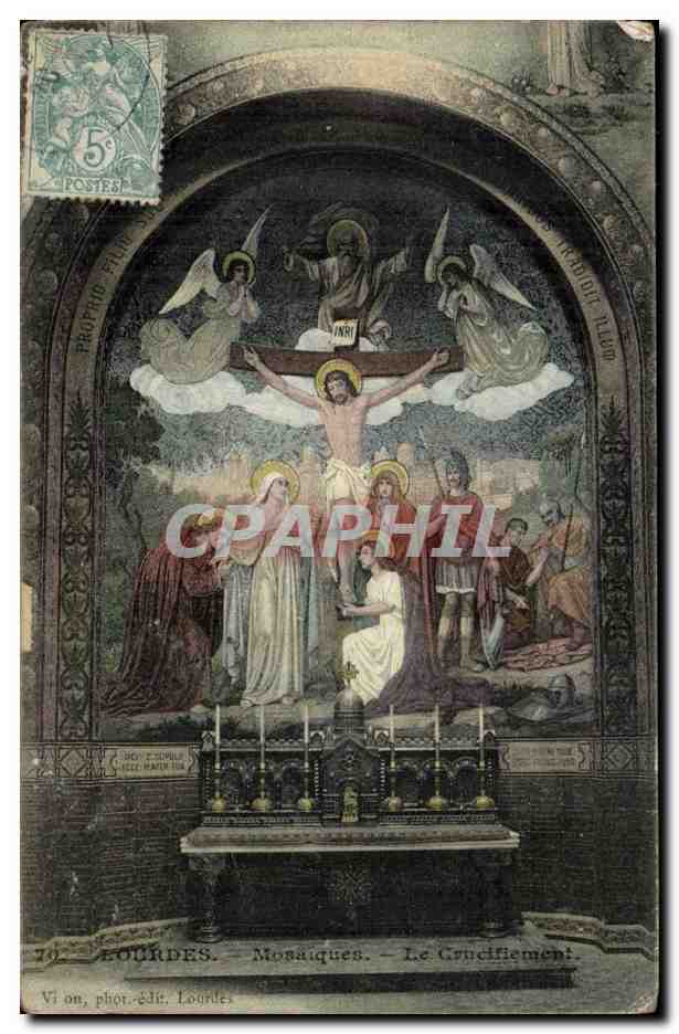 Lourdes CPA Mosaiques Le crucifiement