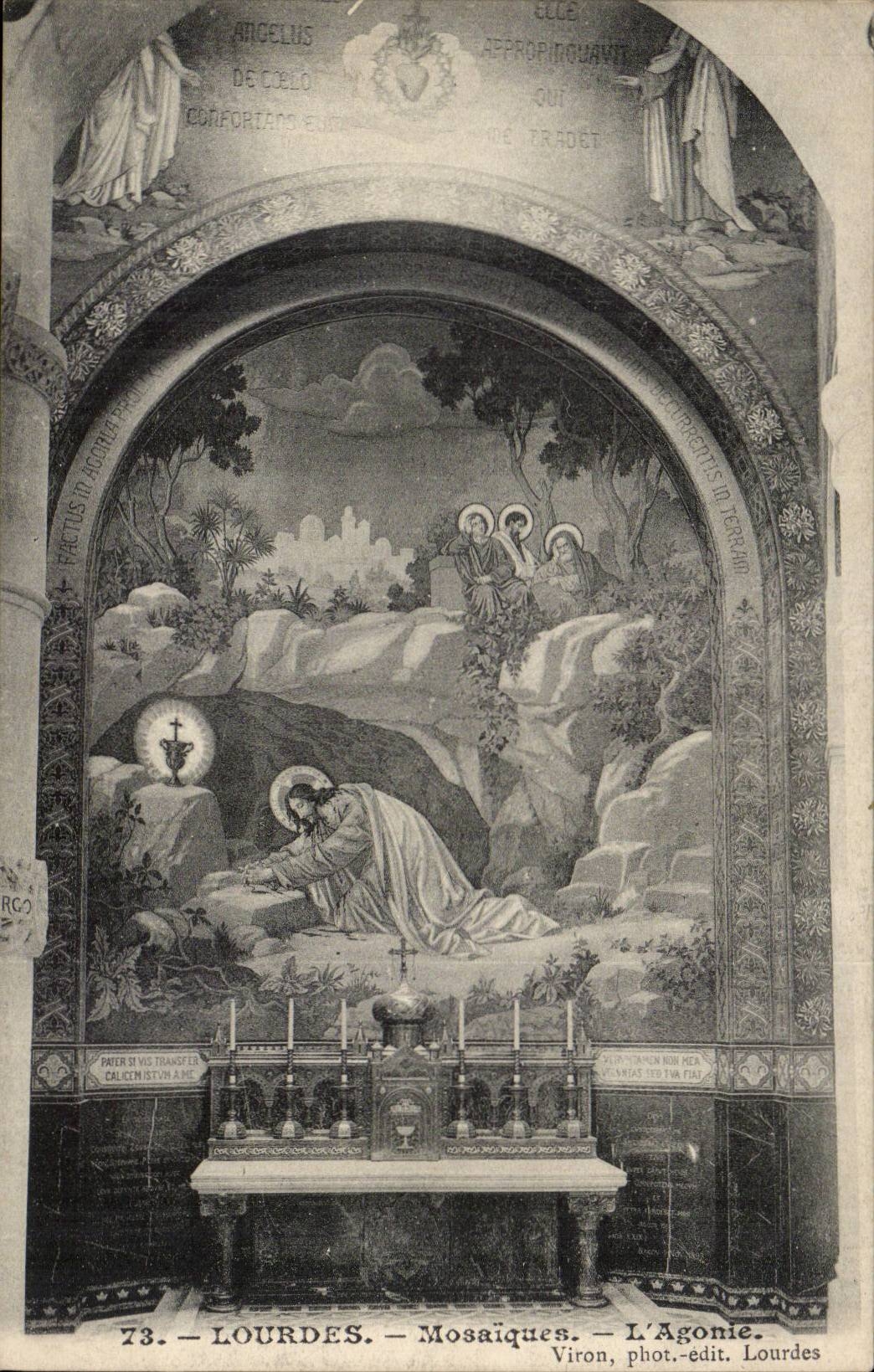 Lourdes CPA Mosaiques L'agonie