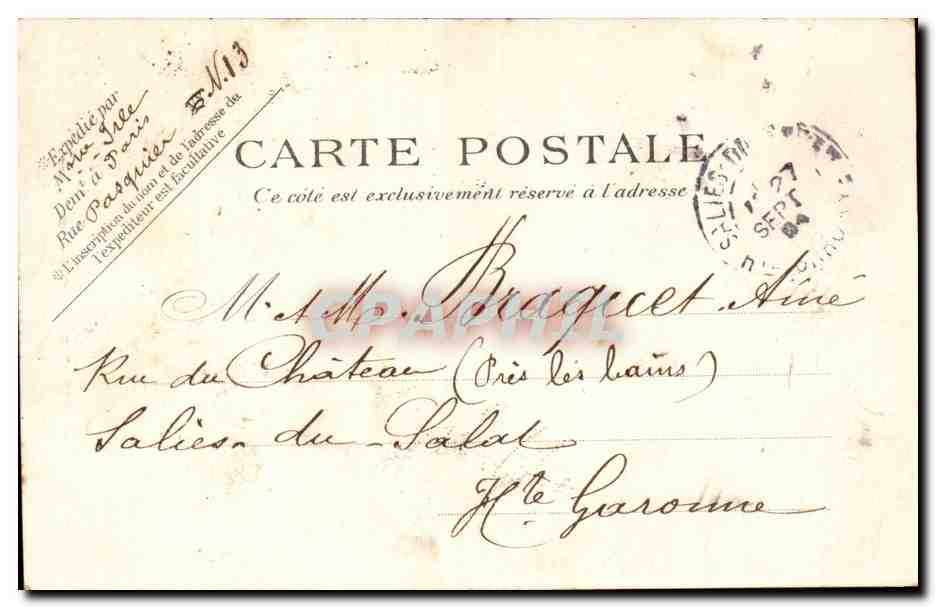 Paris CPA Notre Dame (place du parvis) — Verso