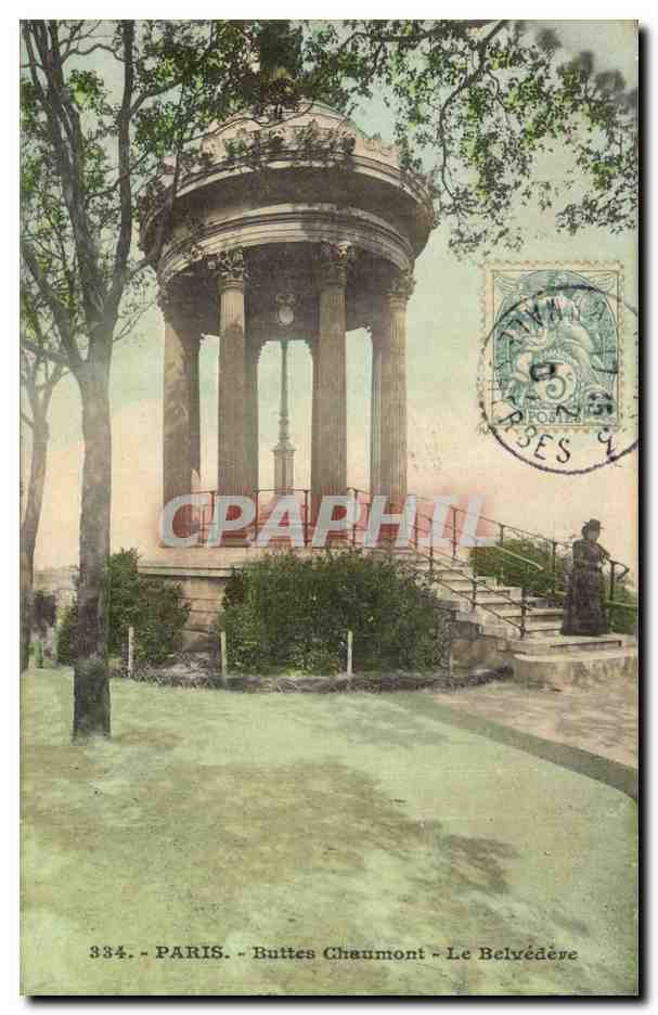 Paris CPA Buttes Chaumont Le Belvedere