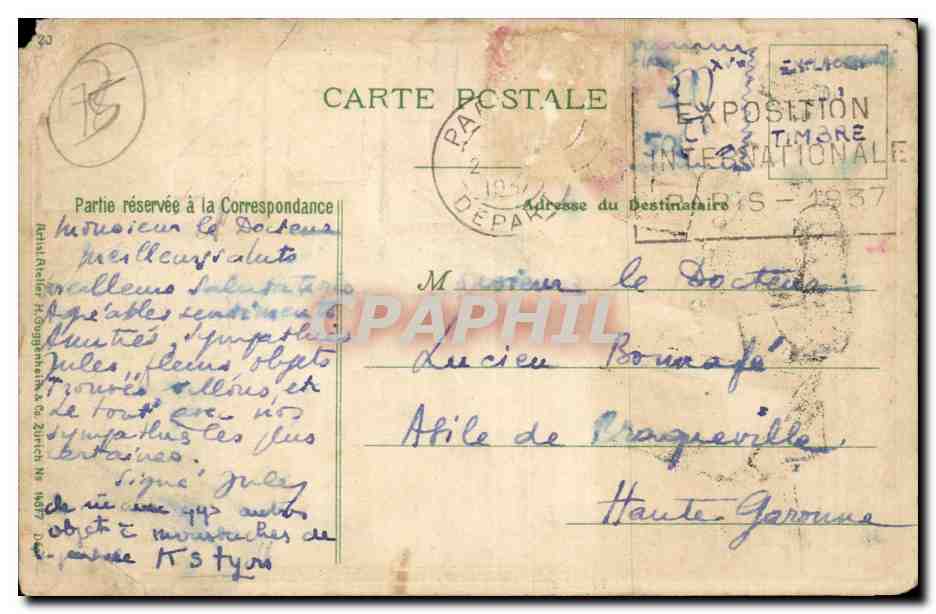 Paris CPA Pont Alexandre III — Verso