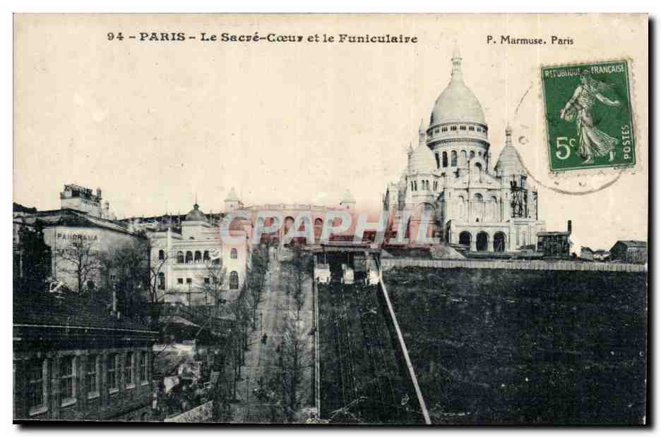 Paris CPA Sacre Coeur et funiculaire