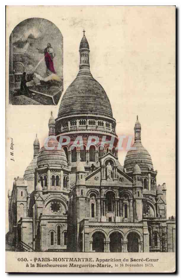 Paris CPA Montmartre Apparition du Sacre Coeur a la bineheureuse Marguerite MArie le 16 decembre 1673