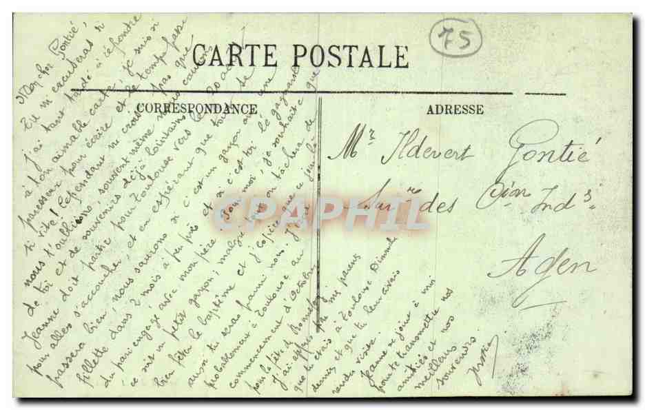 Paris CPA Boulevard des Italiens (omnibus) — Rückseite