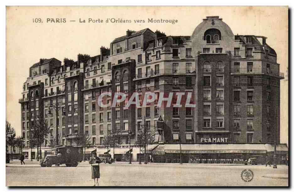 Paris CPA La porte d'Orleans vue de Montrouge (Flamant)