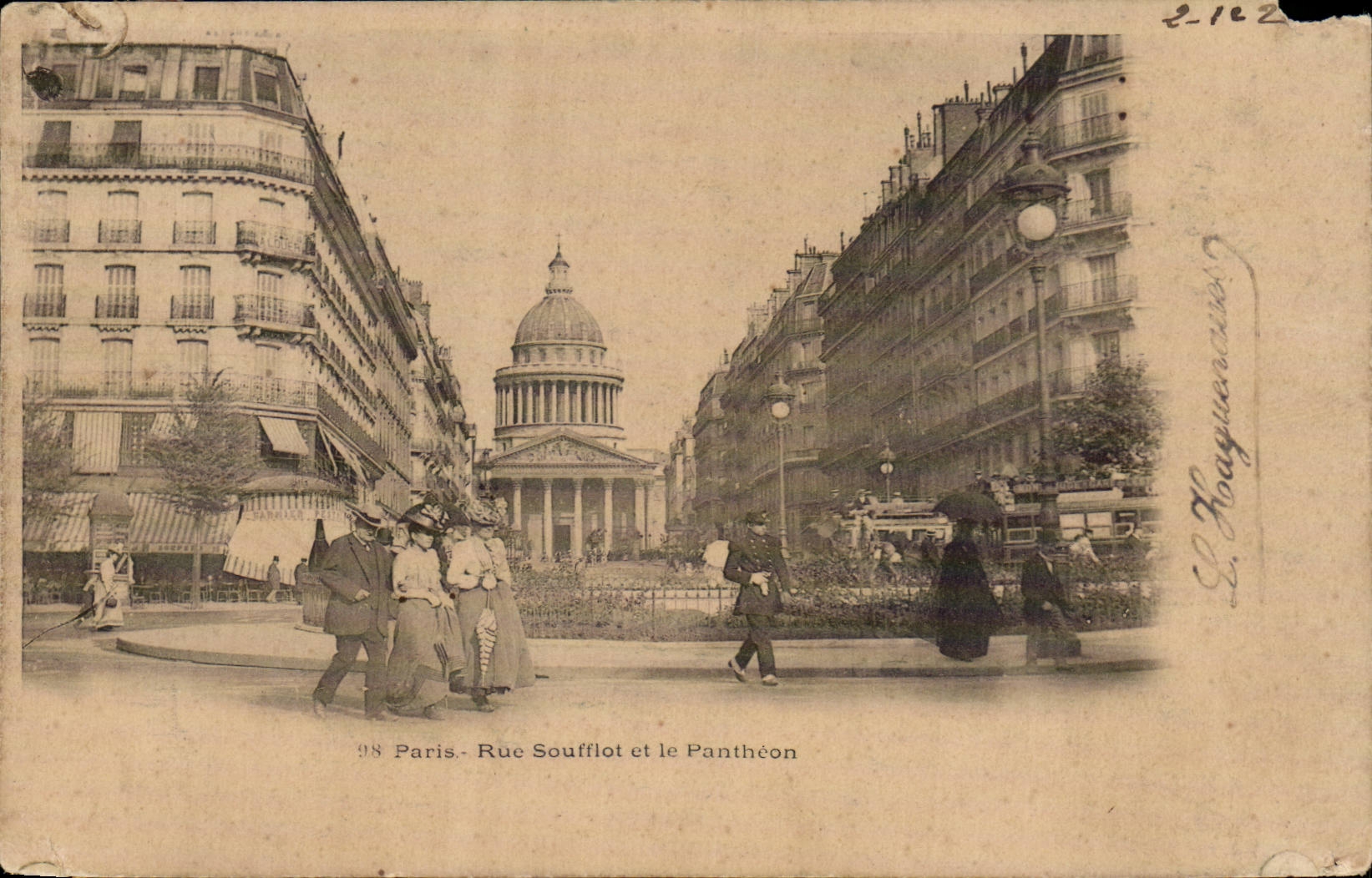Paris CPA Rue Soufflot et le Pantheon