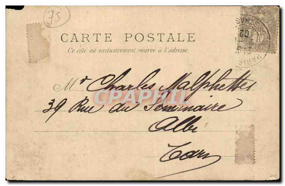 Paris CPA Rue Soufflot et le Pantheon — Verso