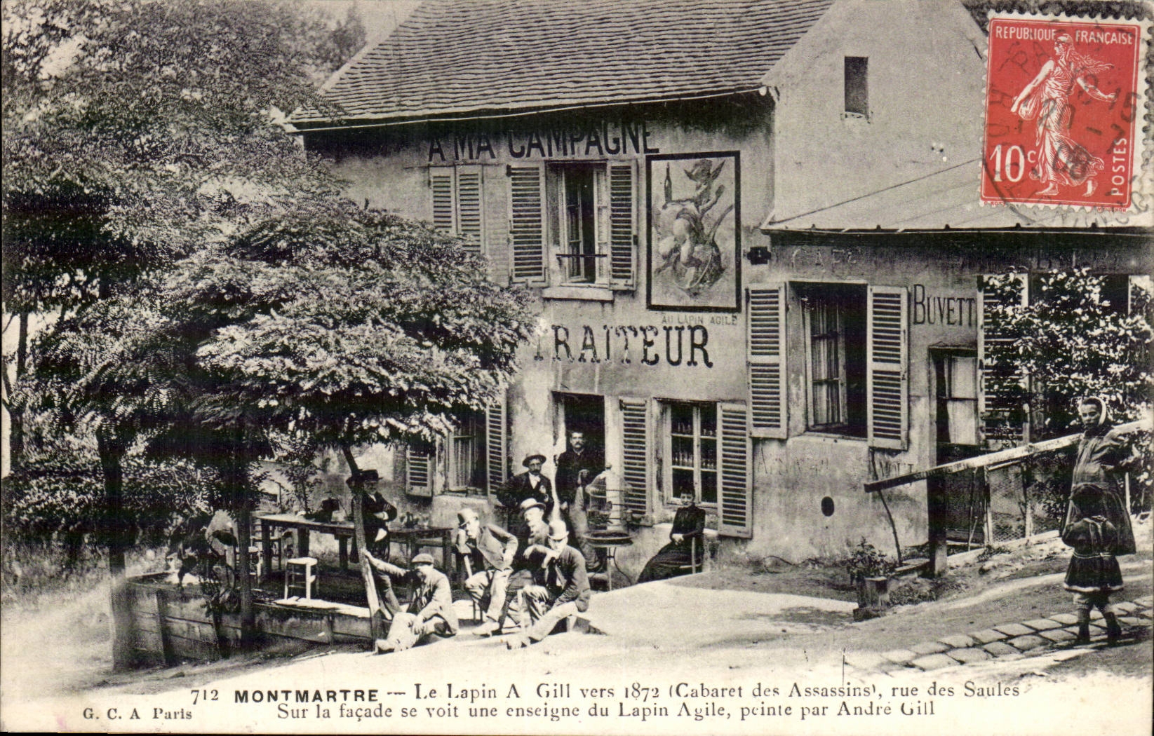 Paris CPA Montmartre La lapin A Gill vers 1872 (cabaret des assassins rue des Saules) Lapin Agille 