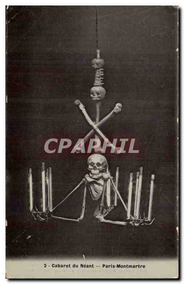 Paris CPA Montmarte CAbaret du neant (squelette skeleton)