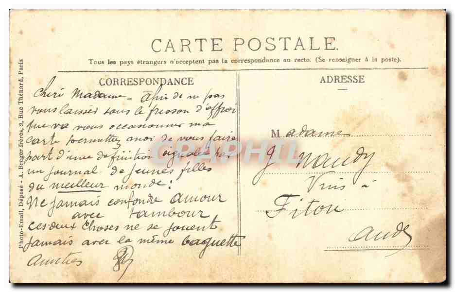 Paris CPA Montmarte CAbaret du neant (squelette skeleton) — Rückseite