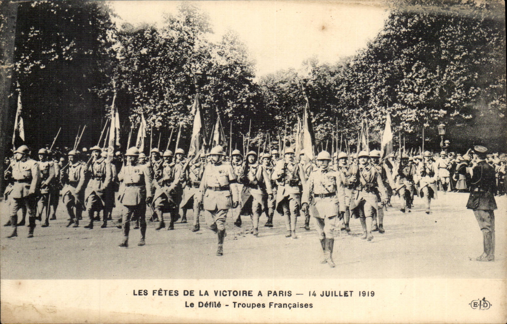 Die Siegesfeierlichkeiten in Paris — 14. Juli 1919 — französische Truppen — Edition EID