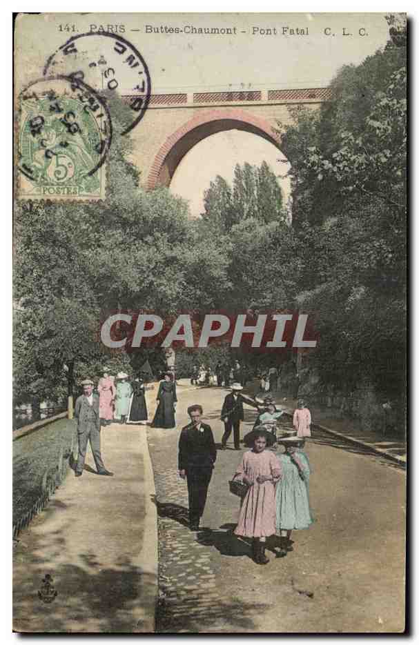 Paris CPA Buttes Chaumont Pont fatal