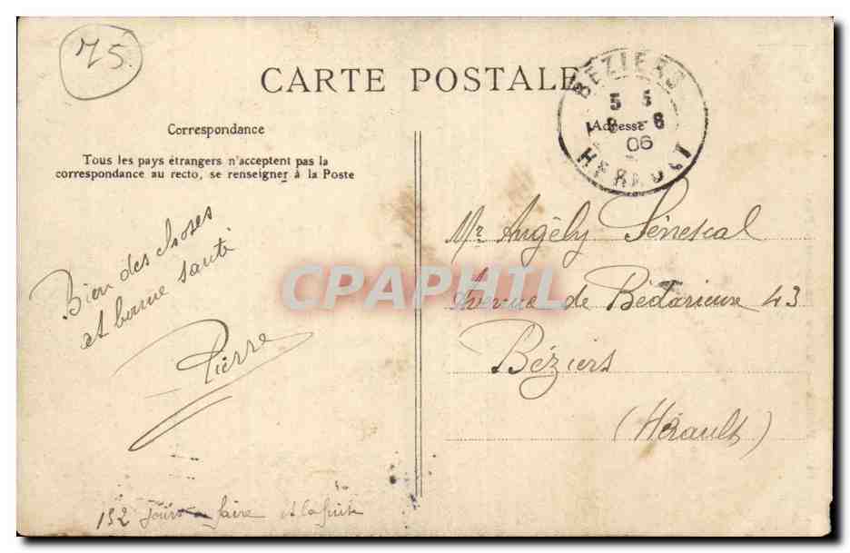 Paris CPA Buttes Chaumont Pont fatal — Rückseite