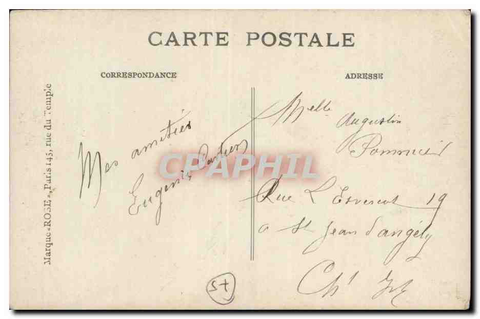 Paris CPA L'entree de la rue du Pont neuf — Rückseite